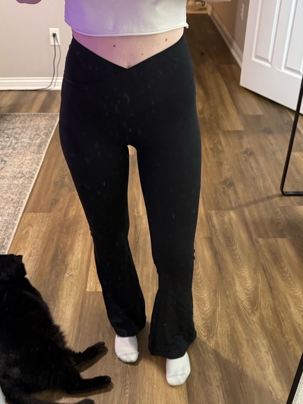 Aerie Offline Black V Waist Flare High Rise Legging